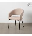 Beige fabric-metal contract chair 57 x 56 x 81 cm