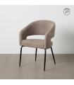 Taupe fabric-metal contract chair 57 x 56 x 81 cm