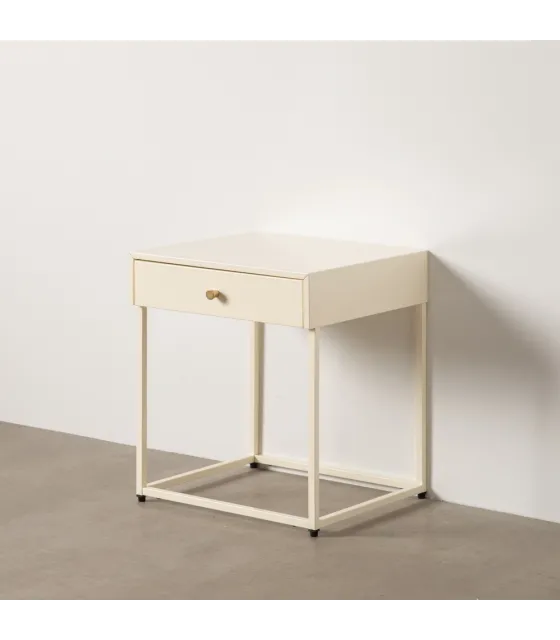 MESITA CREMA ACERO 43 X 41 X 50 CM