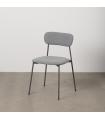 Grey fabric-metal contract chair 49 x 47 x 76 cm