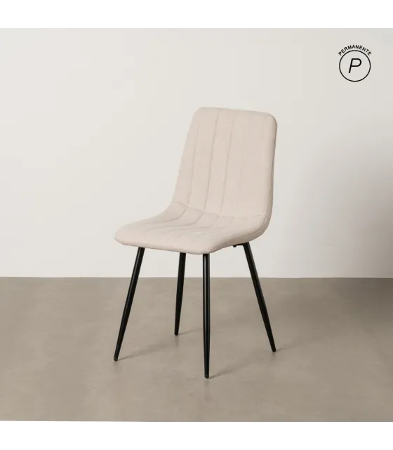 SILLA CREMA TEJIDO-METAL SALÓN 44 X 51 X 88 CM