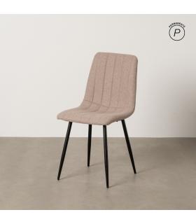 SILLA BEIGE TEJIDO-METAL SALÓN 44 X 51 X 88 CM