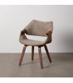 SILLA BEIGE-MARRÓN TEJIDO-MADERA 61 X 56 X 82 CM