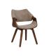 SILLA BEIGE-MARRÓN TEJIDO-MADERA 61 X 56 X 82 CM