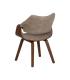SILLA BEIGE-MARRÓN TEJIDO-MADERA 61 X 56 X 82 CM