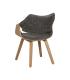 SILLA GRIS-NATURAL TEJIDO-MADERA 61 X 56 X 82 CM