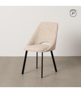 SILLA CREMA TEJIDO-METAL SALÓN 48 X 61 X 85 CM