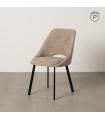 Beige fabric-metal living room chair 48 x 61 x 85 cm