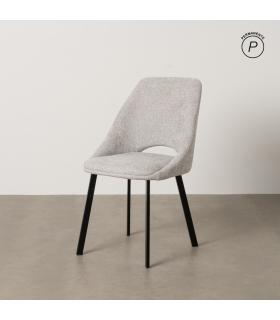 SILLA GRIS TEJIDO-METAL SALÓN 48 X 61 X 85 CM