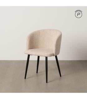 SILLA CREMA TEJIDO-METAL SALÓN 53 X 53 X 77 CM
