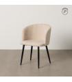 SILLA CREMA TEJIDO-METAL SALÓN 53 X 53 X 77 CM