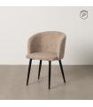 SILLA BEIGE TEJIDO-METAL SALÓN 53 X 53 X 77 CM