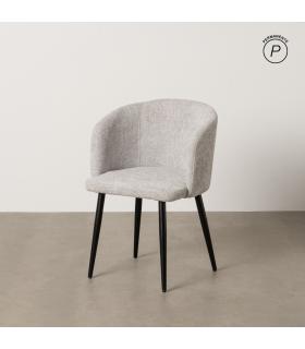 SILLA GRIS TEJIDO-METAL SALÓN 53 X 53 X 77 CM