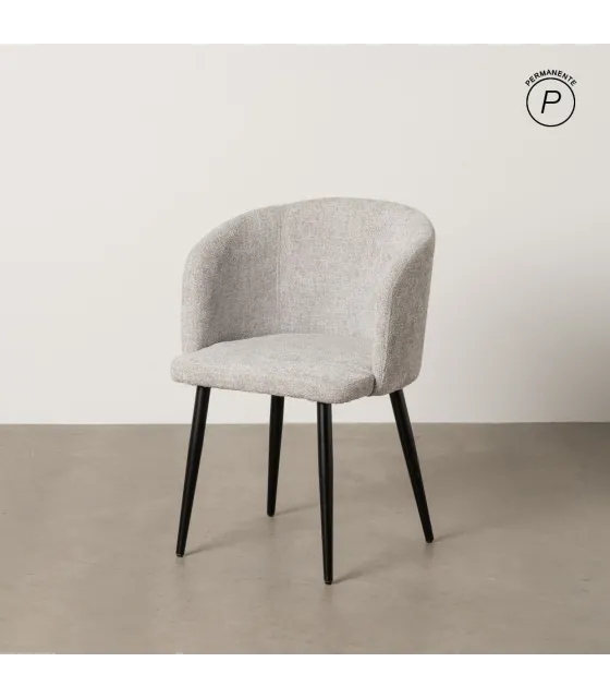 SILLA GRIS TEJIDO-METAL SALÓN 53 X 53 X 77 CM