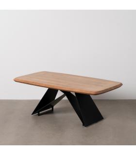 MESA CENTRO MADERA-METAL SALÓN 110 X 60 X 41 CM