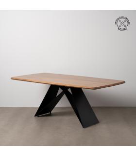 MESA COMEDOR MADERA-METAL SALÓN 200 X 100 X 77 CM
