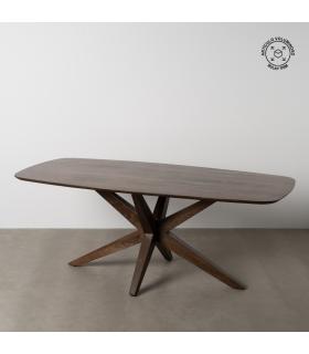 MESA COMEDOR MARRÓN MADERA DE MANGO 200 X 100 X 76 CM