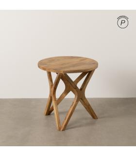 MESITA MIEL MADERA DE MANGO DECORACIÓN 50 X 50 X 50 CM