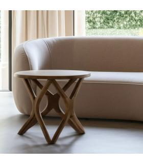 MESITA MIEL MADERA DE MANGO DECORACIÓN 60 X 60 X 50 CM