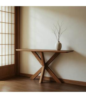 CONSOLA MIEL MADERA DE MANGO DECORACIÓN 130 X 35 X 76 CM