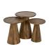 S/3 MESA CENTRO MIEL MADERA DE MANGO 46 X 46 X 56 CM