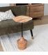 MESA AUXILIAR NATURAL MADERA DE ACACIA 35 X 35 X 65 CM