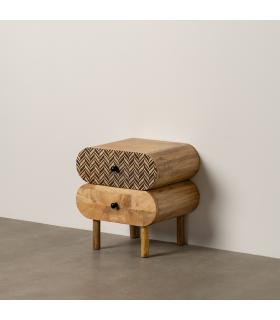 MESITA NATURAL MADERA DE MANGO 41 X 33 X 43 CM