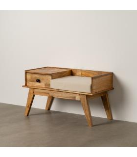 BANCO NATURAL MADERA DE MANGO 98 X 46 X 54 CM