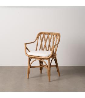 SILLÓN NATURAL RATÁN DECORACIÓN 62 X 55 X 83 CM