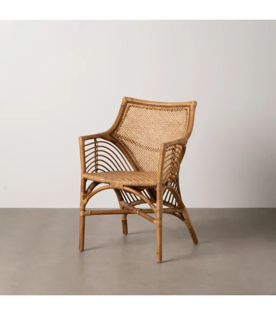 SILLÓN MARRÓN RATÁN DECORACIÓN 56 X 54 X 84 CM