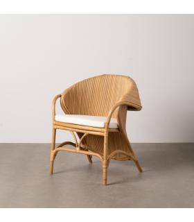 SILLÓN NATURAL RATÁN DECORACIÓN 65 X 63 X 78 CM