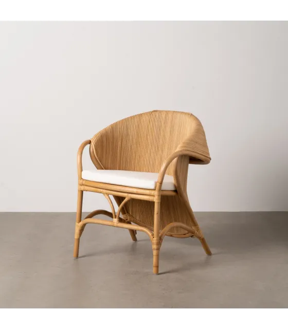 SILLÓN NATURAL RATÁN DECORACIÓN 65 X 63 X 78 CM