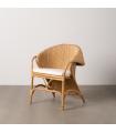 SILLÓN NATURAL RATÁN DECORACIÓN 65 X 63 X 78 CM