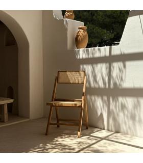 SILLA PLEGABLE NATURAL MADERA CONTRACT 49 X 59 X 87 CM