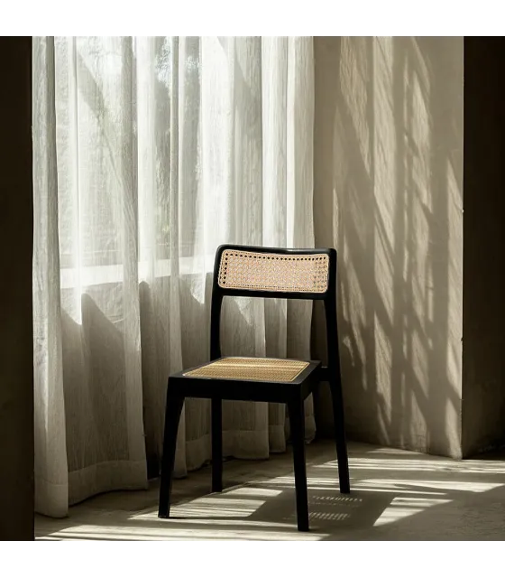 SILLA NATURAL-NEGRO MADERA CONTRACT 55 X 53 X 79,50 CM