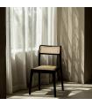Natural-black wood contract chair 55 x 53 x 79.5 cm