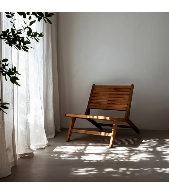 BUTACA NATURAL MADERA 60 X 93 X 63 CM
