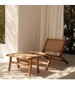 Natural wood footrest 60.5 x 45 x 36 cm