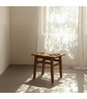 TABURETE NATURAL MADERA 49 X 35 X 45 CM