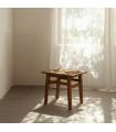 Teak and Mendong Stool 49 x 35 x 45 cm
