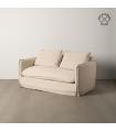 Cream fabric-wood 2 seater sofa 160 x 95 x 85 cm