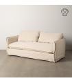 SOFÁ 3 PLAZAS CREMA TEJIDO-MADERA 200 X 95 X 85 CM