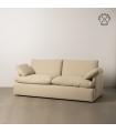 SOFÁ 3 PLAZAS BEIGE TEJIDO-MADERA 212 X 100 X 83 CM