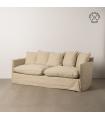 SOFÁ 3 PLAZAS BEIGE TEJIDO-MADERA 216 X 94 X 93 CM