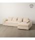 CHAISE-LOUNGER CREMA TEJIDO-MADERA 300 X 161 X 90 CM