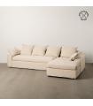 CHAISE-LOUNGER CREMA TEJIDO-MADERA 300 X 161 X 90 CM