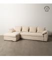 CHAISE-LOUNGER CREMA TEJIDO-MADERA 300 X 161 X 90 CM