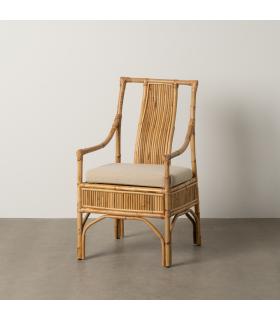 SILLÓN NATURAL RATÁN DECORACIÓN 54 X 65 X 96 CM