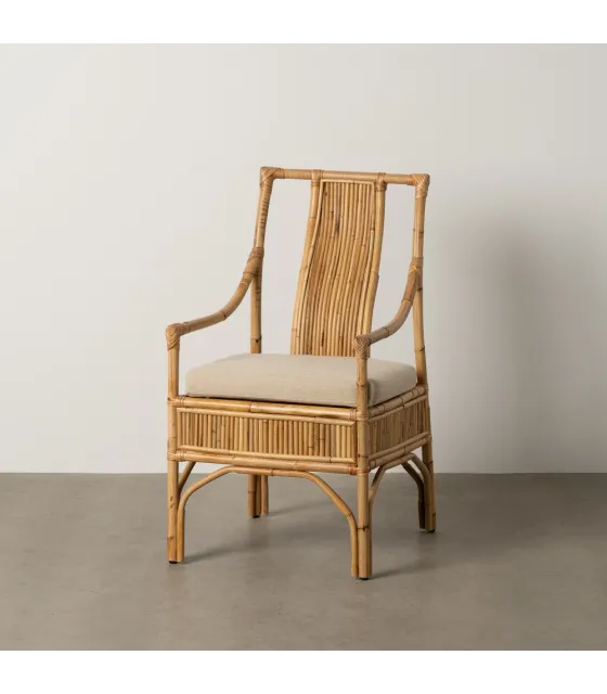 SILLÓN NATURAL RATÁN DECORACIÓN 54 X 65 X 96 CM