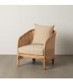 SILLÓN NATURAL RATÁN DECORACIÓN 68 X 68 X 76 CM